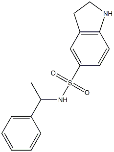 N-(1-phenylethyl)-2,3-dihydro-1H-indole-5-sulfonamide Struktur