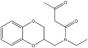 N-(2,3-dihydro-1,4-benzodioxin-2-ylmethyl)-N-ethyl-3-oxobutanamide Struktur