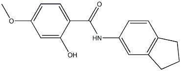 N-(2,3-dihydro-1H-inden-5-yl)-2-hydroxy-4-methoxybenzamide Struktur