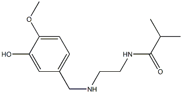 N-(2-{[(3-hydroxy-4-methoxyphenyl)methyl]amino}ethyl)-2-methylpropanamide Struktur