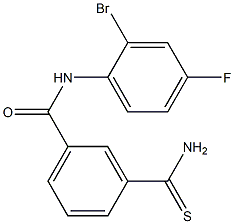 N-(2-bromo-4-fluorophenyl)-3-carbamothioylbenzamide Struktur