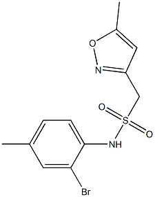 N-(2-bromo-4-methylphenyl)-1-(5-methyl-1,2-oxazol-3-yl)methanesulfonamide Struktur