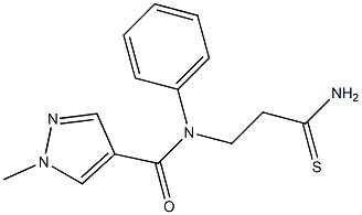 N-(2-carbamothioylethyl)-1-methyl-N-phenyl-1H-pyrazole-4-carboxamide Struktur