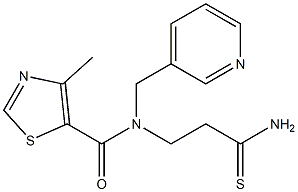 N-(2-carbamothioylethyl)-4-methyl-N-(pyridin-3-ylmethyl)-1,3-thiazole-5-carboxamide Struktur