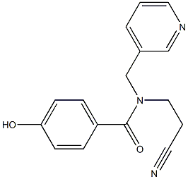 N-(2-cyanoethyl)-4-hydroxy-N-(pyridin-3-ylmethyl)benzamide Struktur