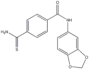 N-(2H-1,3-benzodioxol-5-yl)-4-carbamothioylbenzamide Struktur