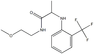 N-(2-methoxyethyl)-2-{[2-(trifluoromethyl)phenyl]amino}propanamide Struktur