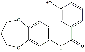 N-(3,4-dihydro-2H-1,5-benzodioxepin-7-yl)-3-hydroxybenzamide Struktur