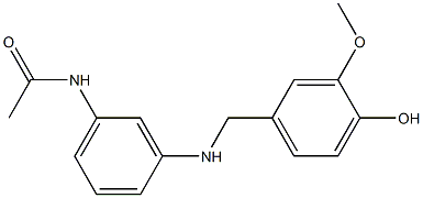 N-(3-{[(4-hydroxy-3-methoxyphenyl)methyl]amino}phenyl)acetamide Struktur