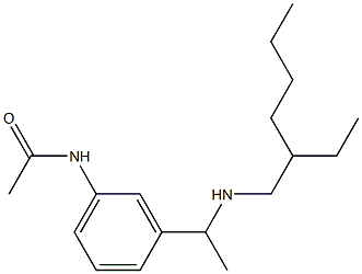 N-(3-{1-[(2-ethylhexyl)amino]ethyl}phenyl)acetamide Struktur