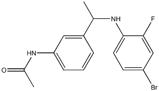 N-(3-{1-[(4-bromo-2-fluorophenyl)amino]ethyl}phenyl)acetamide Struktur