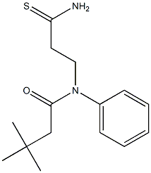 N-(3-amino-3-thioxopropyl)-3,3-dimethyl-N-phenylbutanamide Struktur