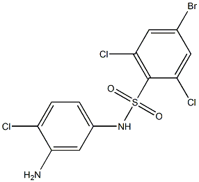 N-(3-amino-4-chlorophenyl)-4-bromo-2,6-dichlorobenzene-1-sulfonamide Struktur