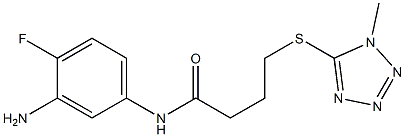 N-(3-amino-4-fluorophenyl)-4-[(1-methyl-1H-1,2,3,4-tetrazol-5-yl)sulfanyl]butanamide Struktur