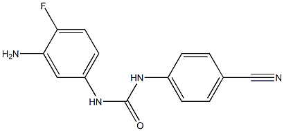 N-(3-amino-4-fluorophenyl)-N'-(4-cyanophenyl)urea Struktur