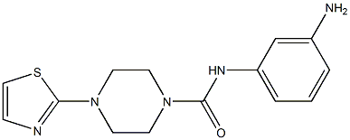 N-(3-aminophenyl)-4-(1,3-thiazol-2-yl)piperazine-1-carboxamide Struktur