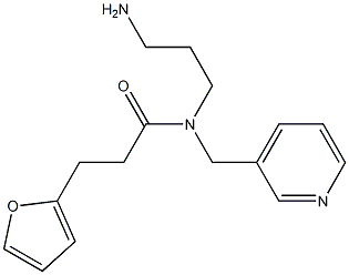 N-(3-aminopropyl)-3-(furan-2-yl)-N-(pyridin-3-ylmethyl)propanamide Struktur