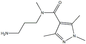 N-(3-aminopropyl)-N,1,3,5-tetramethyl-1H-pyrazole-4-carboxamide Struktur