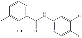 N-(3-chloro-4-fluorophenyl)-2-hydroxy-3-methylbenzamide Struktur