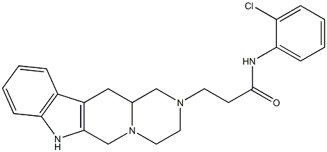 3,4,6,7,12,12a-Hexahydro-N-(2-chlorophenyl)pyrazino[1',2':1,6]pyrido[3,4-b]indole-2(1H)-propanamide Struktur