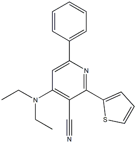 2-(2-Thienyl)-4-(diethylamino)-6-phenylpyridine-3-carbonitrile Struktur