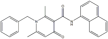 1-Benzyl-1,4-dihydro-2,6-dimethyl-N-(1-naphtyl)-4-oxopyridine-3-carboxamide Struktur