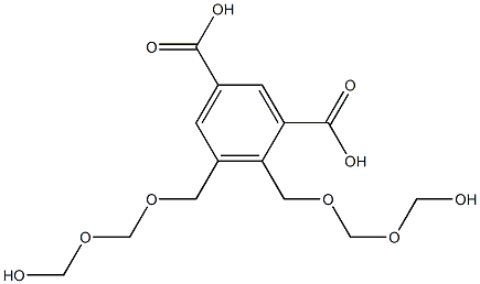 4,5-Bis(5-hydroxy-2,4-dioxapentan-1-yl)isophthalic acid Struktur