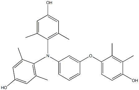 N,N-Bis(4-hydroxy-2,6-dimethylphenyl)-3-(4-hydroxy-2,3-dimethylphenoxy)benzenamine Struktur