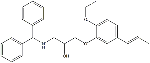 1-[(Diphenylmethyl)amino]-3-[2-ethoxy-5-[(E)-1-propenyl]phenoxy]-2-propanol Struktur