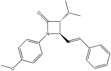 (3R,4R)-3-Isopropyl-1-(4-methoxyphenyl)-4-styrylazetidin-2-one Struktur