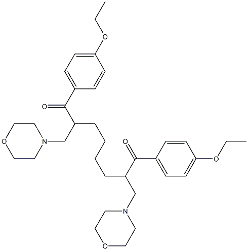 1,8-Bis(4-ethoxyphenyl)-2,7-bis(morpholinomethyl)-1,8-octanedione Struktur