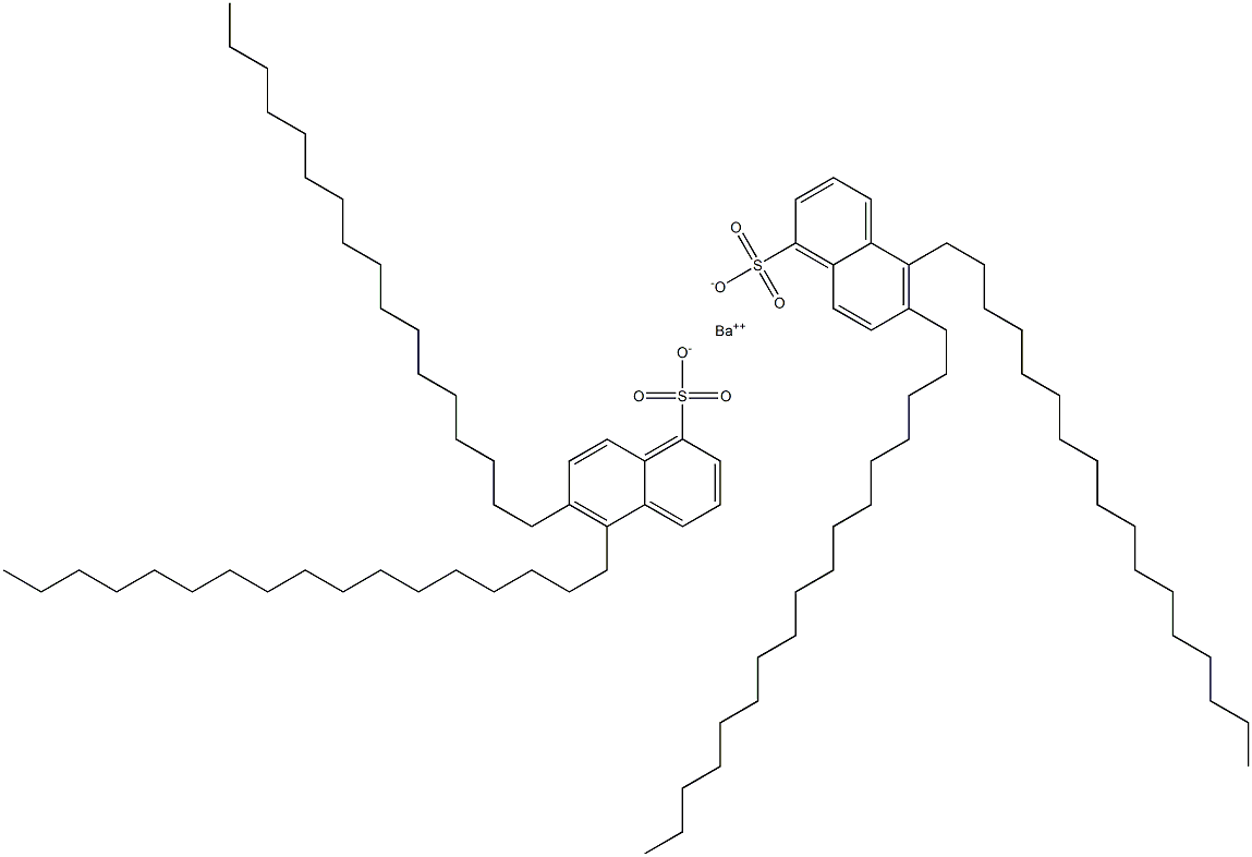 Bis(5,6-diheptadecyl-1-naphthalenesulfonic acid)barium salt Struktur