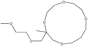 3-Methyl-3-[(2-methoxyethoxy)methyl]-1,4,7,10-tetraoxacyclotridecane Struktur