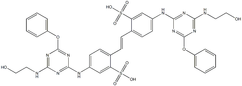 4,4'-Bis[4-(2-hydroxyethylamino)-6-phenoxy-1,3,5-triazin-2-ylamino]-2,2'-stilbenedisulfonic acid Struktur