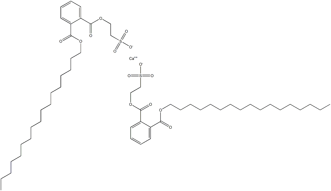 Bis[2-[(2-heptadecyloxycarbonylphenyl)carbonyloxy]ethanesulfonic acid]calcium salt Struktur