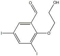 5-Iodo-3-iodo-2-(2-hydroxyethoxy)benzaldehyde Struktur