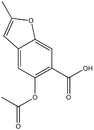 5-Acetyloxy-2-methyl-6-benzofurancarboxylic acid Struktur