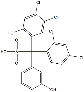 (2,4-Dichlorophenyl)(3,4-dichloro-6-hydroxyphenyl)(3-hydroxyphenyl)methanesulfonic acid Struktur