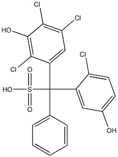 (2-Chloro-5-hydroxyphenyl)(2,4,5-trichloro-3-hydroxyphenyl)phenylmethanesulfonic acid Struktur