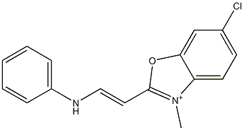 6-Chloro-3-methyl-2-[2-(phenylamino)ethenyl]benzoxazolium Struktur