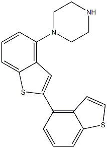 1-[2-(Benzothiophen-4-yl)benzothiophen-4-yl]piperazine Struktur