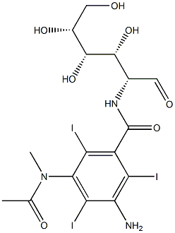 2-[3-Amino-5-(n-methylacetamido)-2,4,6-triiodobenzamido]-2-deoxy-D-glucose Struktur