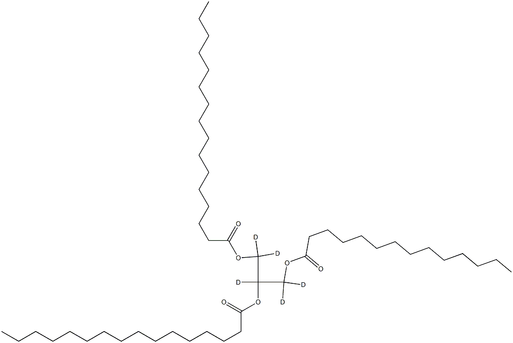 1,2-Dipalmitoyl-3-myristoyl-rac-glycerol-d5 Struktur