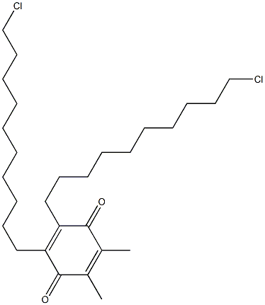 2,3-Bis(10-chlorodecyl)-5,6-dimethylcyclohexa-2,5-diene-1,4-dione Struktur