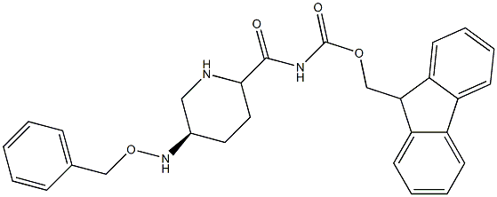 5R-(N-Fmoc)-(5-benzyloxyamino) L-Pipecolic Amide Struktur