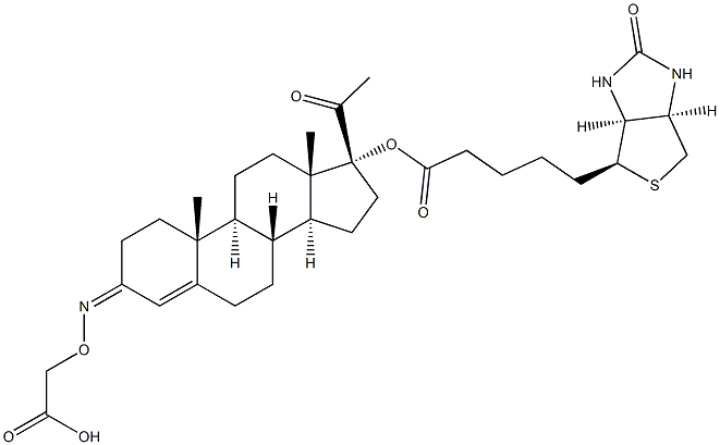 4-PREGNEN-17-OL-3, 20-DIONE 3-O-CARBOXYMETHYLOXIME-BIOTIN Struktur