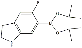 5-Fluoro-6-(4,4,5,5-tetramethyl-[1,3,2]dioxaborolan-2-yl)-2,3-dihydro-1H-indole Struktur