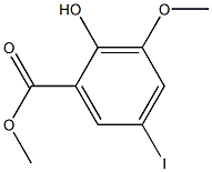 2-Hydroxy-5-iodo-3-methoxy-benzoic acid methyl ester Struktur