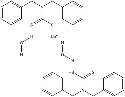 SODIUM DIBENZYLDITHIOCARBAMATE HYDRATE Dibenzyldithiocarbamate hydrate Struktur