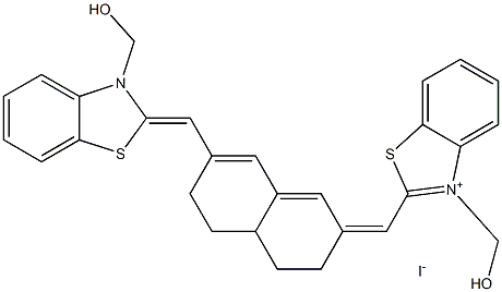 3-(HYDROXYMETHYL)-2-([7-([3-(HYDROXYMETHYL)-1,3-BENZOTHIAZOL-2(3H)-YLIDENE]METHYL)-4,4A,5,6-TETRAHYDRO-2(3H)-NAPHTHALENYLIDENE]METHYL)-1,3-BENZOTHIAZOL-3-IUM IODIDE Struktur